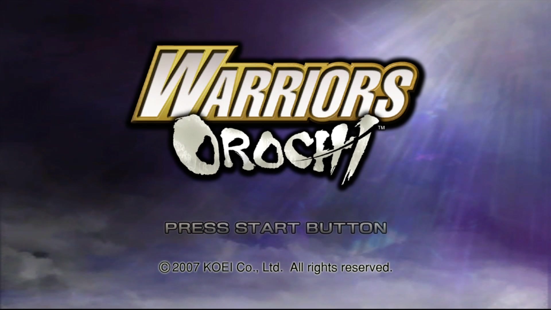 Warriors Orochi 3 title screen for Xbox 360